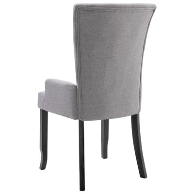 vidaXL Dining Chairs with Armrests 6 pcs Light Grey Fabric