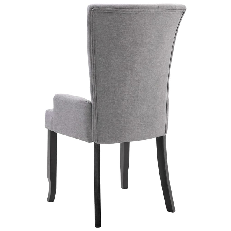 vidaXL Dining Chairs with Armrests 6 pcs Light Grey Fabric