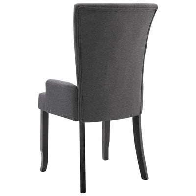 vidaXL Dining Chairs with Armrests 2 pcs Brown Fabric