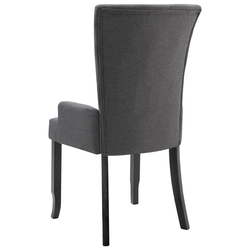 vidaXL Dining Chairs with Armrests 2 pcs Brown Fabric