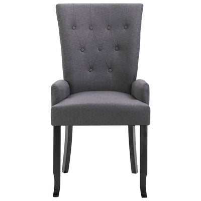 vidaXL Dining Chairs with Armrests 6 pcs Light Grey Fabric