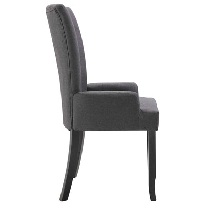 vidaXL Dining Chairs with Armrests 6 pcs Light Grey Fabric