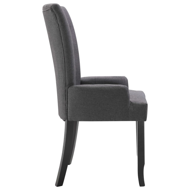vidaXL Dining Chairs with Armrests 6 pcs Light Grey Fabric