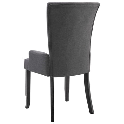 vidaXL Dining Chairs with Armrests 6 pcs Light Grey Fabric