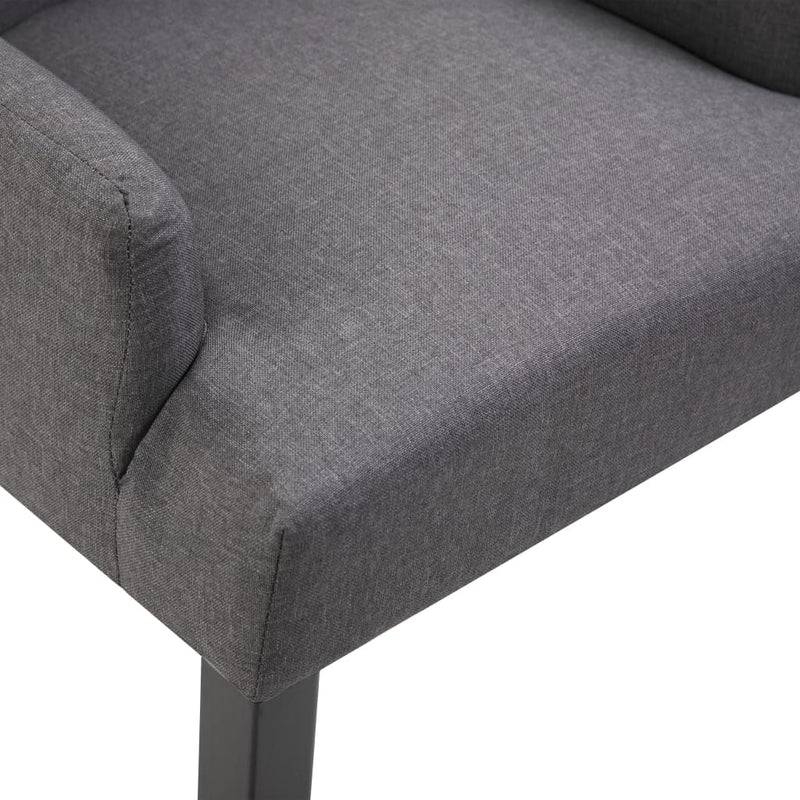 vidaXL Dining Chairs with Armrests 6 pcs Light Grey Fabric