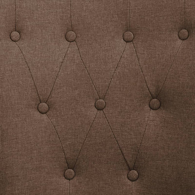 vidaXL Dining Chairs with Armrests 2 pcs Brown Fabric