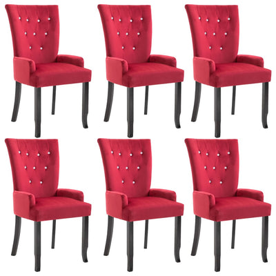 vidaXL Dining Chairs with Armrests 6 pcs Light Grey Fabric