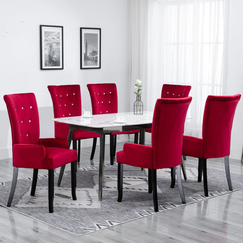 vidaXL Dining Chairs with Armrests 6 pcs Light Grey Fabric
