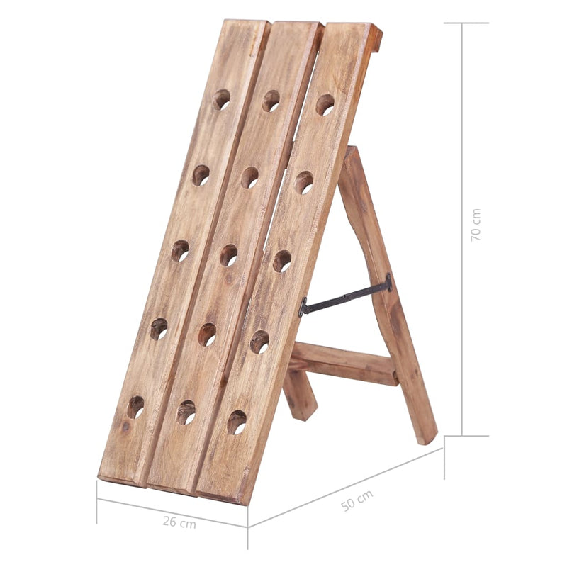 vidaXL Wine Rack for 15 Bottles 26x50x70 cm Solid Mahogany Wood