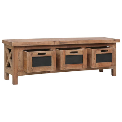 vidaXL TV Cabinet with 3 Drawers 120x30x40 cm Solid Mahogany Wood