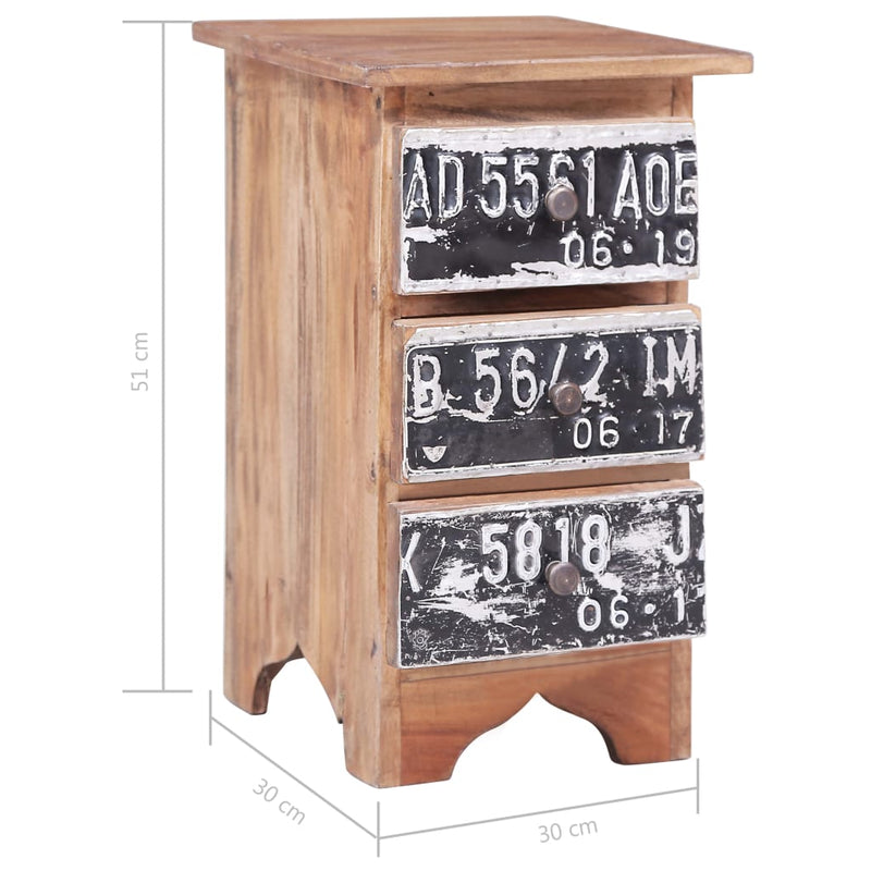 vidaXL Bedside Cabinet 30x30x51 cm Solid Mahogany Wood