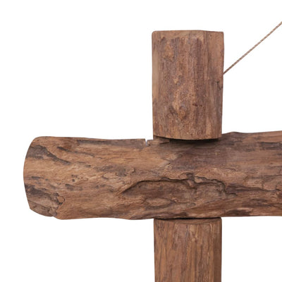 vidaXL Log Mirror Natural 50x50 cm Recycled Teak Wood