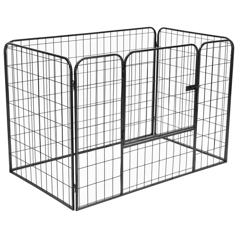 vidaXL Heavy Duty Dog Playpen Black 120x80x70 cm Steel