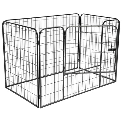 vidaXL Heavy Duty Dog Playpen Black 120x80x70 cm Steel