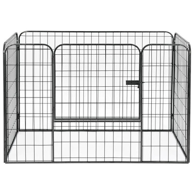 vidaXL Heavy Duty Dog Playpen Black 120x80x70 cm Steel
