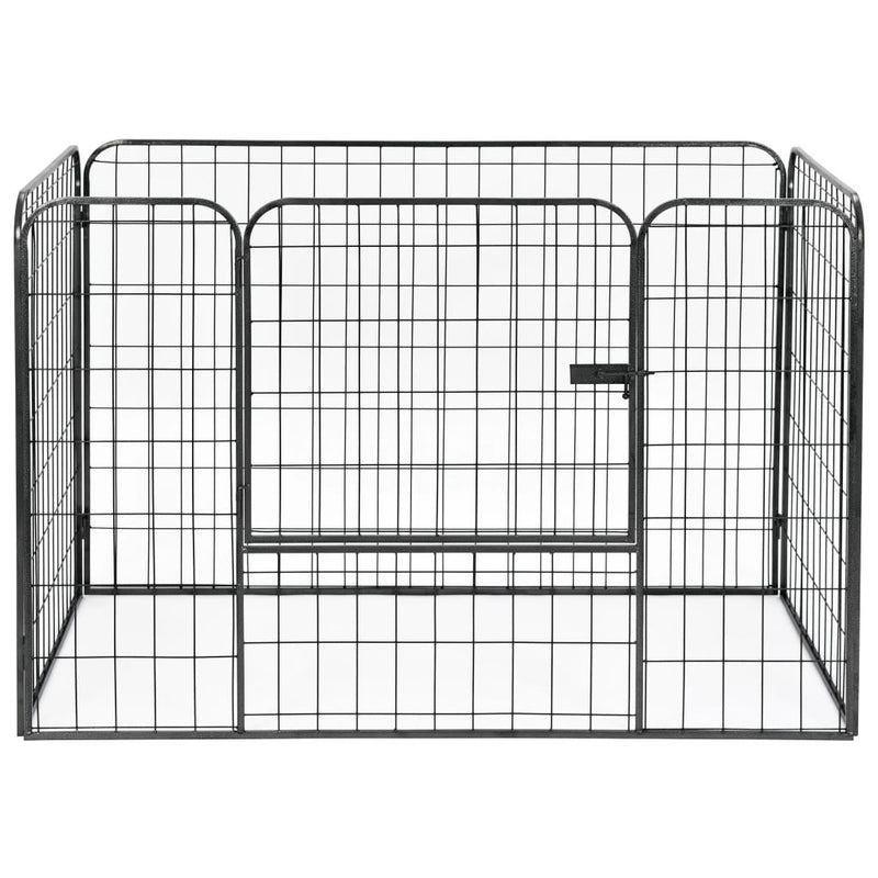 vidaXL Heavy Duty Dog Playpen Black 120x80x70 cm Steel