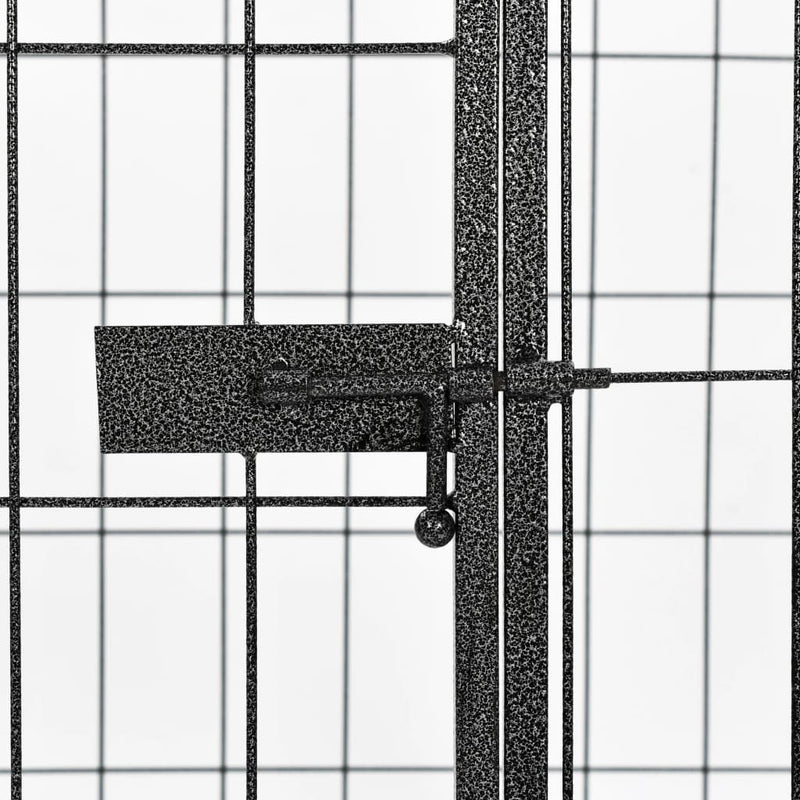 vidaXL Heavy Duty Dog Playpen Black 120x80x70 cm Steel