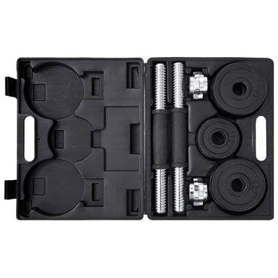 vidaXL 19 Piece Dumbbell Set 15 kg Cast Iron