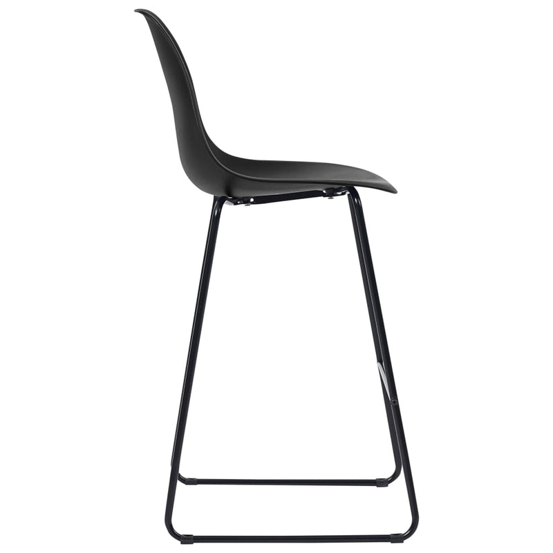 vidaXL Bar Chairs 2 pcs Black Plastic