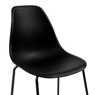 vidaXL Bar Chairs 2 pcs Black Plastic