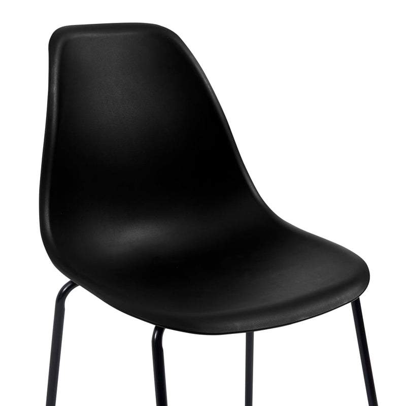 vidaXL Bar Chairs 2 pcs Black Plastic