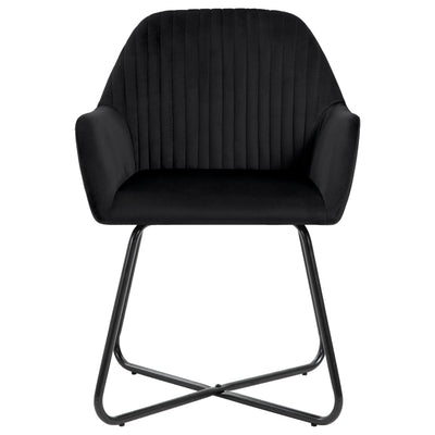 vidaXL Dining Chairs 4 pcs Black Velvet