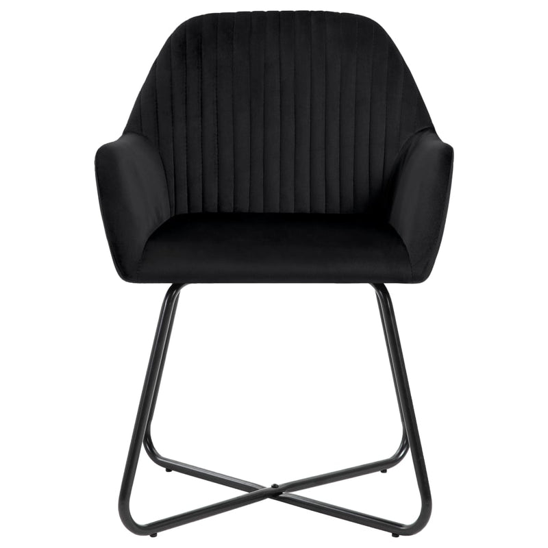 vidaXL Dining Chairs 4 pcs Black Velvet