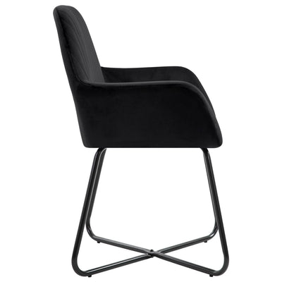 vidaXL Dining Chairs 4 pcs Black Velvet