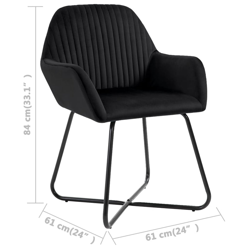 vidaXL Dining Chairs 4 pcs Black Velvet