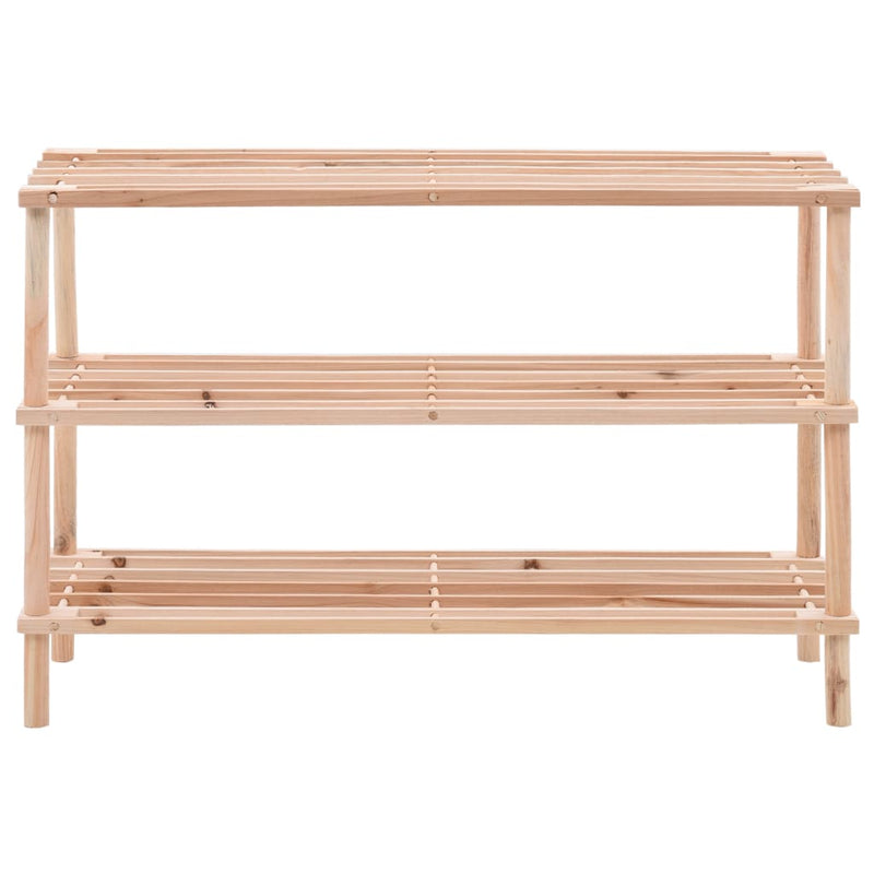 vidaXL 3-Tier Shoe Rack Solid Fir Wood
