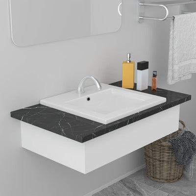 vidaXL Built-in Basin 81x39.5x18.5 cm Ceramic White