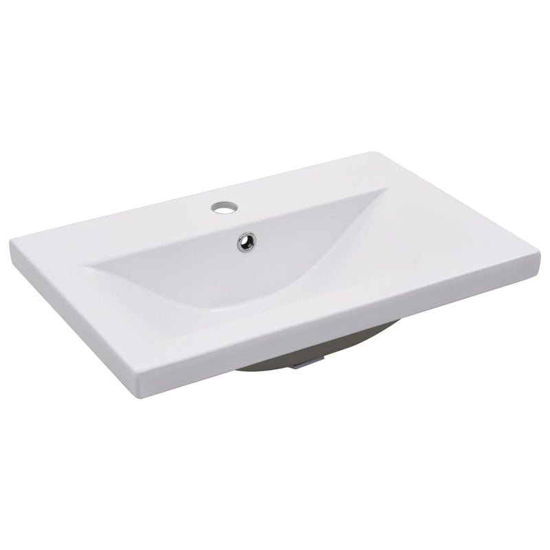 vidaXL Built-in Basin 81x39.5x18.5 cm Ceramic White