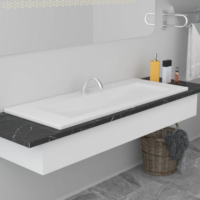vidaXL Built-in Basin 81x39.5x18.5 cm Ceramic White