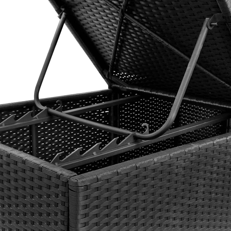 vidaXL Sun Loungers with Cushions 2 pcs Poly Rattan Black