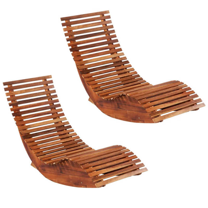 vidaXL Rocking Sun Loungers 2 pcs Solid Wood Acacia