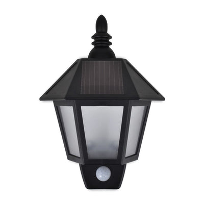 vidaXL Solar Wall Lamps 2 pcs with Motion Sensor Black