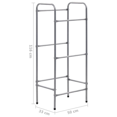 vidaXL Storage Shelf for 3 Crates Silver 50x33x116 cm Steel