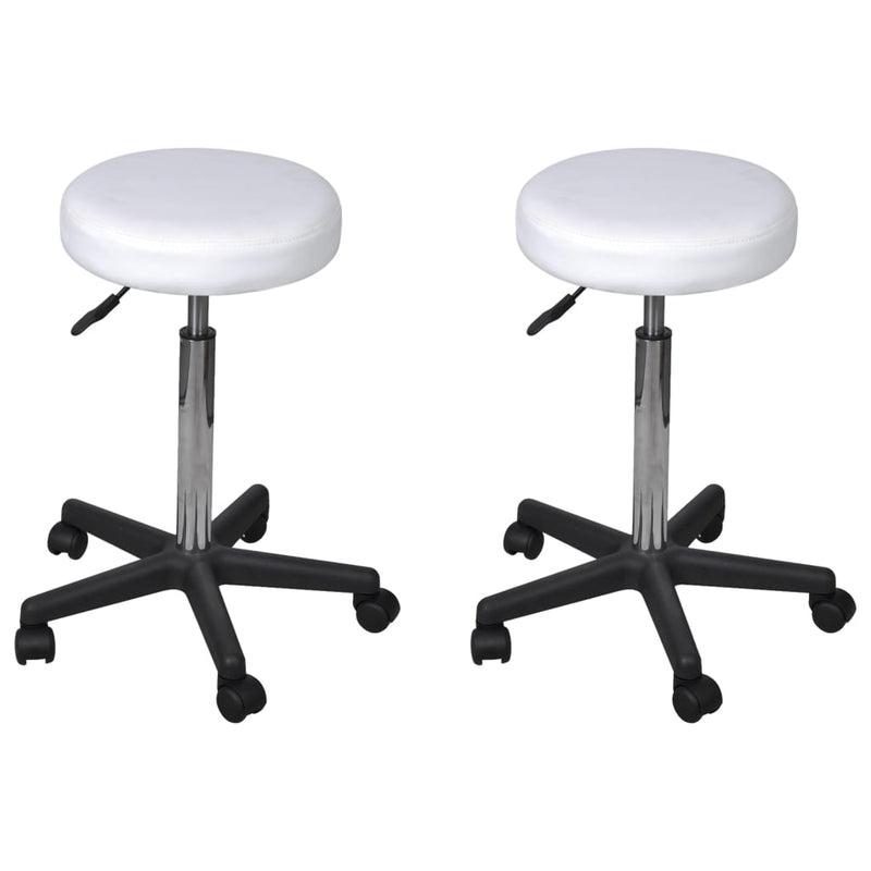 vidaXL Office Stools 2 pcs Black 35.5x84 cm Faux Leather