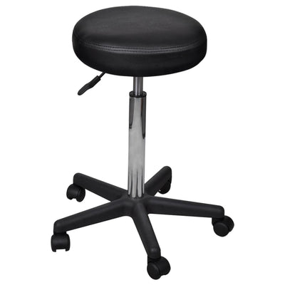 vidaXL Office Stools 2 pcs Black 35.5x84 cm Faux Leather