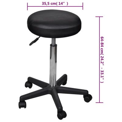 vidaXL Office Stools 2 pcs Black 35.5x84 cm Faux Leather