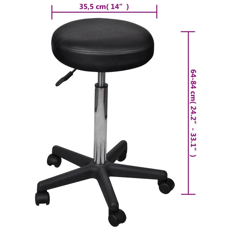 vidaXL Office Stools 2 pcs Black 35.5x84 cm Faux Leather
