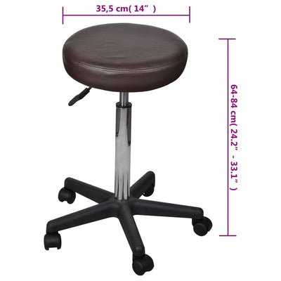vidaXL Office Stools 2 pcs Black 35.5x84 cm Faux Leather
