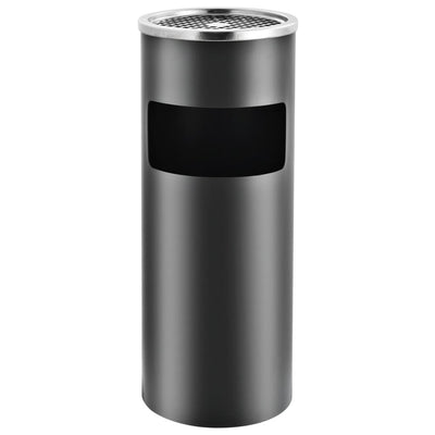vidaXL Ashtray Dustbin Hotel 30 L Steel Black