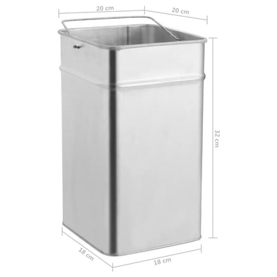 vidaXL Ashtray Dustbin Hotel 45 L Stainless Steel