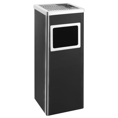 vidaXL Ashtray Dustbin Hotel 45 L Steel Black