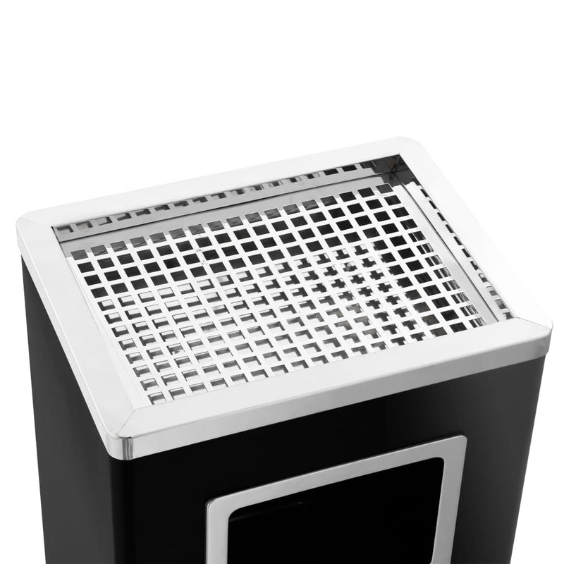 vidaXL Ashtray Dustbin Hotel 45 L Steel Black