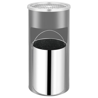 vidaXL Wall Ashtray Dustbin Steel 26 L Black