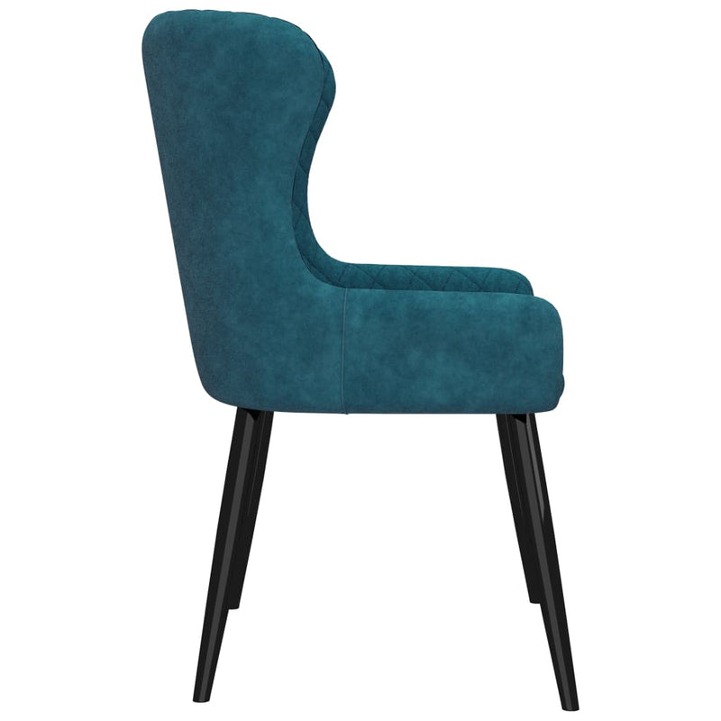 vidaXL Dining Chairs 2 pcs Blue Velvet