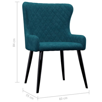 vidaXL Dining Chairs 2 pcs Blue Velvet