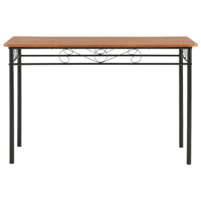 vidaXL 5 Piece Dining Set MDF and Steel Brown